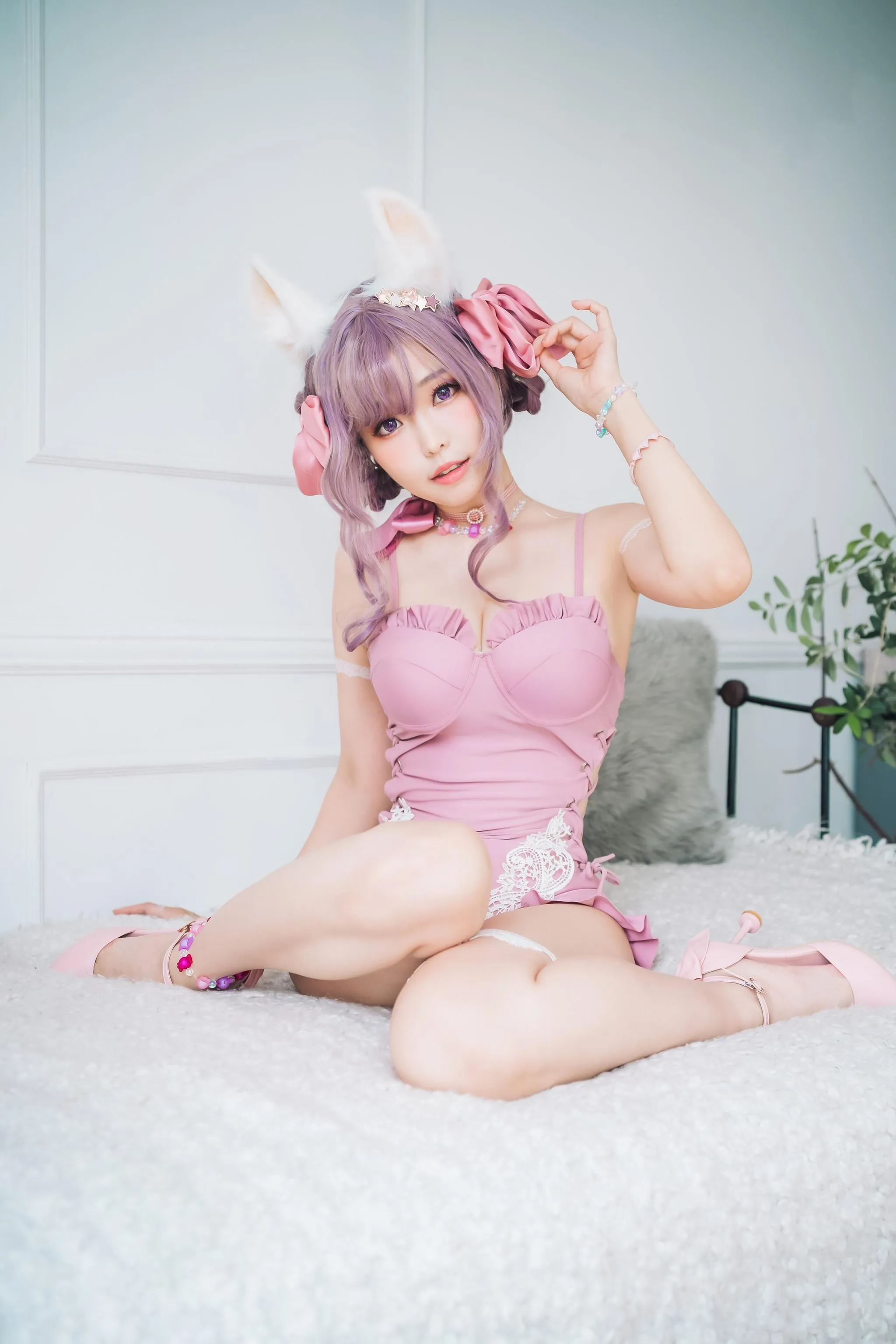 ElyEE子 – NO.82 Fluffy Summer – Original Swimsuit-粉色 [54P]插图3